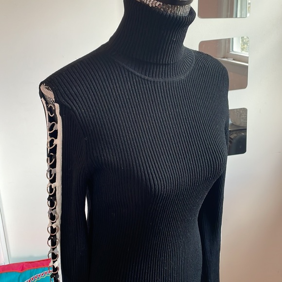 Autumn Cashmere Sweaters - Autumn Cashmere Brand Stunning Chain embellished sleeves Turtleneck NWOT